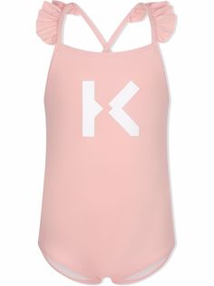 Kenzo Kids купальник с оборками и логотипом