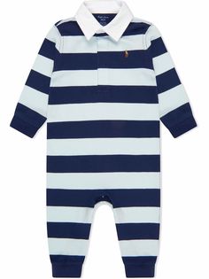 Ralph Lauren Kids полосатый ромпер Polo Pony