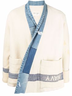 Greg Lauren пиджак с контрастным воротником