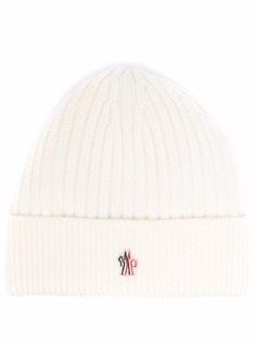 Moncler Grenoble шапка бини в рубчик с нашивкой-логотипом