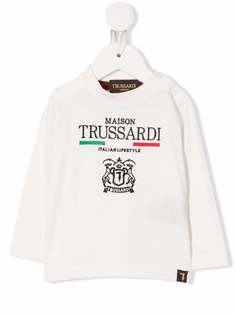 TRUSSARDI JUNIOR футболка с длинными рукавами и вышитым логотипом