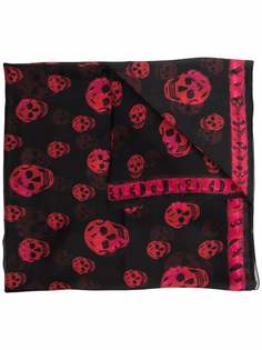 Alexander McQueen шелковый платок с принтом Skull