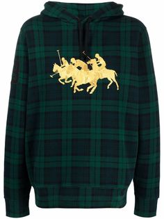 Polo Ralph Lauren худи в клетку гингем с вышивкой