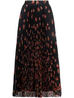 TWINSET плиссированная юбка миди с цветочным принтом