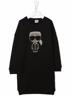 Karl Lagerfeld Kids платье-толстовка K/Ikonik с логотипом