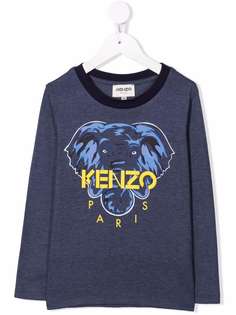 Kenzo Kids футболка с длинными рукавами и принтом