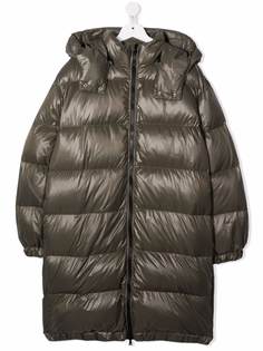 Balmain Kids пальто с вышитым логотипом и капюшоном