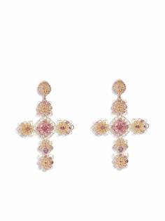 Dolce & Gabbana серьги-подвески Pizzo из желтого золота с турмалинами