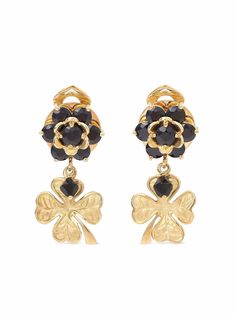 Dolce & Gabbana серьги-подвески Good Luck из желтого золота с сапфиром