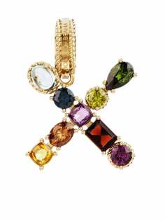 Dolce & Gabbana подвеска Rainbow Alphabet X из желтого золота с камнями
