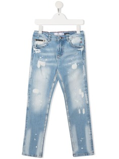 Philipp Plein Junior джинсы с эффектом потертости