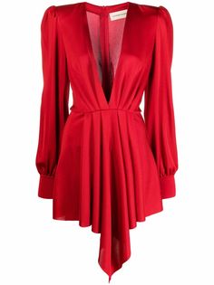 Alexandre Vauthier платье мини асимметричного кроя с V-образным вырезом