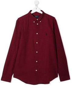 Ralph Lauren Kids клетчатая рубашка с логотипом Polo Pony