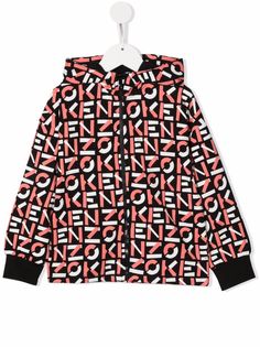 Kenzo Kids куртка с капюшоном и логотипом
