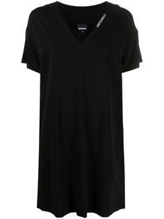 Just Cavalli платье-футболка с V-образным вырезом и логотипом