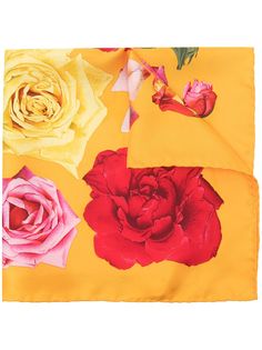 Gucci Pre-Owned шелковый платок с цветочным принтом