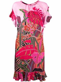 Talbot Runhof платье-трапеция с цветочным принтом