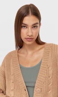 Stradivarius Кардиган С Узором «Косы» Бежевый Xs