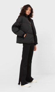 Stradivarius Утепленная Куртка Оверсайз Черный S