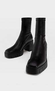 Stradivarius Ботильоны На Рифленой Подошве Черный 37