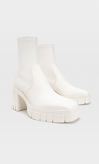 Stradivarius Ботильоны На Рифленой Подошве Белый 41