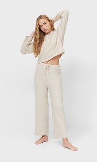 Stradivarius Пижамные Брюки Из Мягкой Ткани Бежевый L