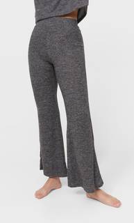 Stradivarius Расклешенные Пижамные Брюки Из Мягкой Ткани Темно-Серый S