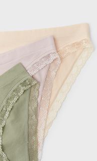 Stradivarius Набор Из 3 Трусов Пастельно-Розовый M