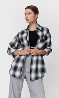 Stradivarius Рубашка В Клетку Черный Xs
