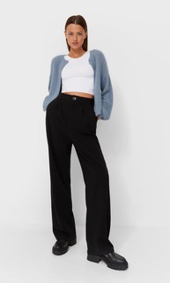 Stradivarius Кардиган Из Мягкой Ткани Небесно-Голубой Xs