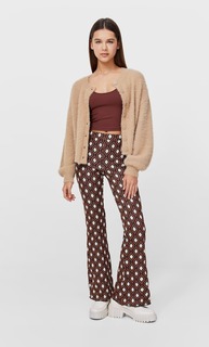 Stradivarius Кардиган Из Мягкой Ткани Бежевый M