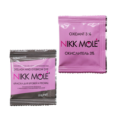 Nikk Mole, Краска с окислителем для бровей и ресниц, графит, 2х5 мл