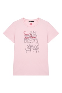Розовая футболка Paris mon Amour Maje