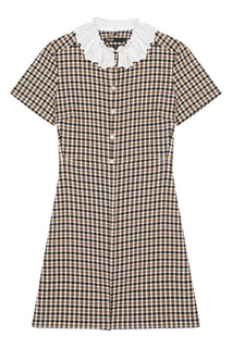 Клетчатое платье цвета кэмел Maje