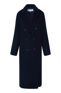 Темно-синее двубортное пальто из шерсти Suzy Gerard Darel