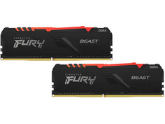 Модуль памяти Kingston Fury Beast RGB DDR4 DIMM 3200MHz PC-25600 CL16 - 64Gb Kit (2x32Gb) KF432C16BBAK2/64