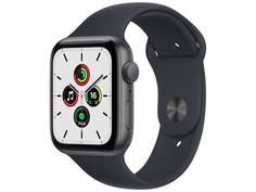 Умные часы Apple Watch SE GPS 44мм Aluminum Case with Sport Band RU, серый космос/черный