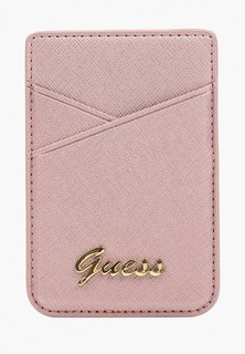 Визитница Guess Магн. бумажник Wallet Cardslot Magsafe Saffiano Script logo Pink