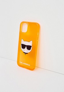 Чехол для iPhone Karl Lagerfeld 13, TPU FLUO Choupette Transp Orange