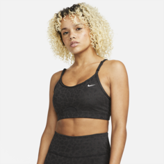 Спортивное бра с легкой поддержкой, вкладышем и глиттером Nike Dri-FIT Indy - Черный