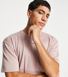 Дымчато-розовая футболка в рубчик VAI21-Розовый цвет