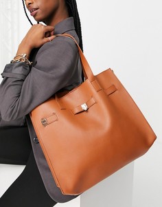 Светло-коричневая сумка-тоут в стиле "oversized" Glamorous-Коричневый цвет