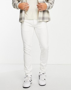 Эластичные зауженные джинсы белого цвета Topman-Белый
