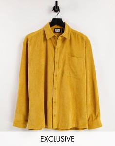 Коричневато-желтая вельветовая рубашка в стиле унисекс Reclaimed Vintage Inspired-Желтый
