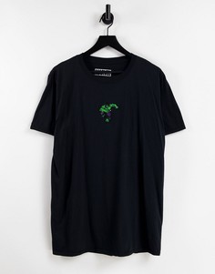 Oversized-футболка с вышивкой Халка-Черный цвет Poetic Brands