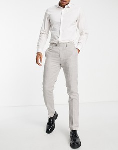 Узкие брюки с узором "гусиная лапка" Gianni Feraud-Коричневый цвет