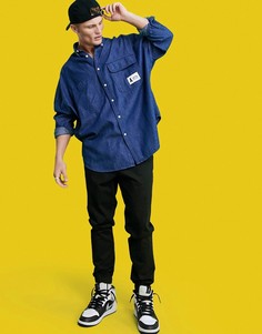 Джинсовая oversized-рубашка очень свободного кроя в винтажном стиле ASOS Actual-Темно-синий