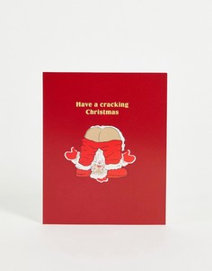 Красная поздравительная открытка с надписью "Have a Cracking Christmas" Typo Christmas-Красный