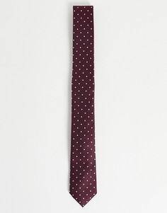 Бордовый галстук в горошек French Connection-Красный