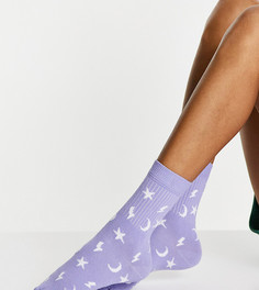 Эксклюзивные сиреневые носки с принтом небесных тел Skinnydip ASOS-Фиолетовый цвет